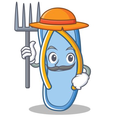 Karakter karikatür çiftçi flip flop