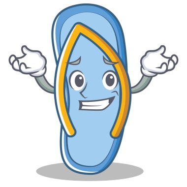 Karakter karikatür sırıtan flip flop