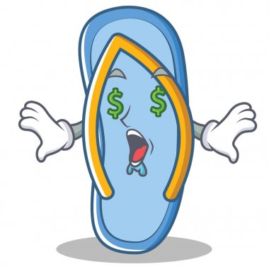 Para göz flip flop karakter karikatür