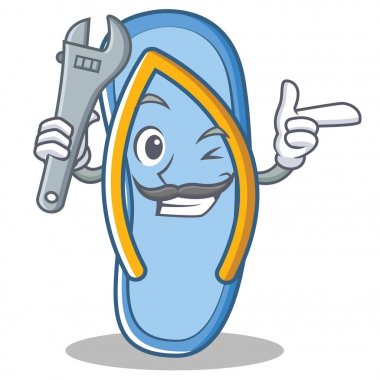 Karakter karikatür mekanik flip flop