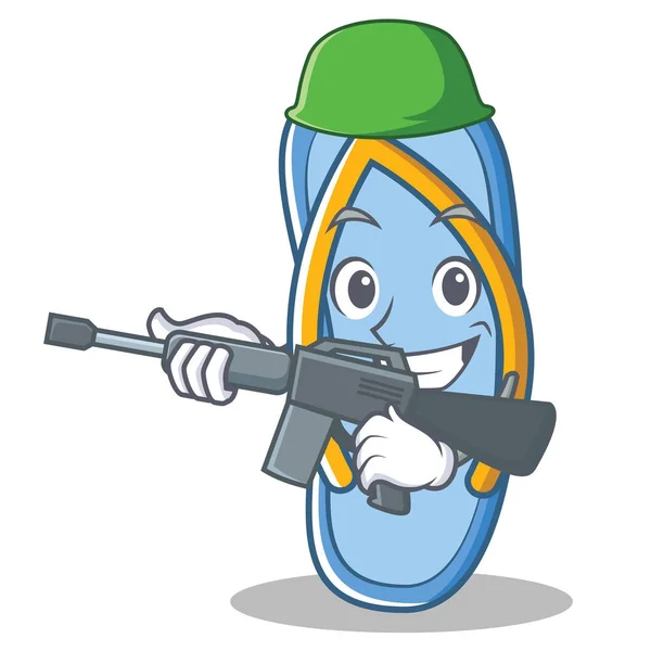 Armee Flip Flops Charakter Cartoon — Stockvektor