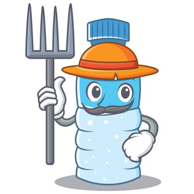 Çiftçi şişe karakter karikatür tarzı