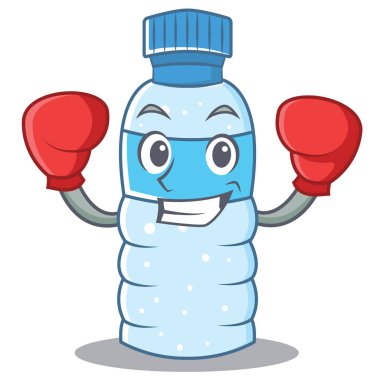 Boks şişe karakter karikatür tarzı