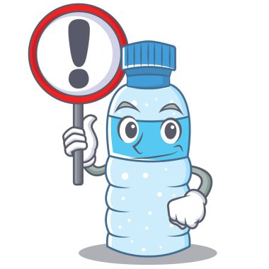 İşareti şişe karakter karikatür tarzı ile