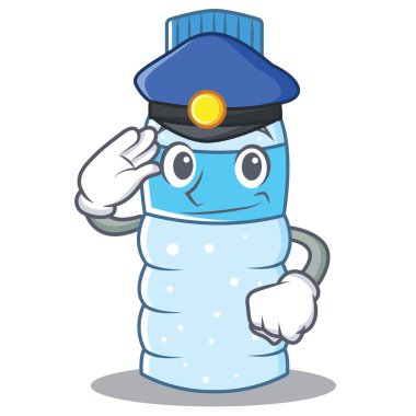 Polis şişe karakter karikatür tarzı