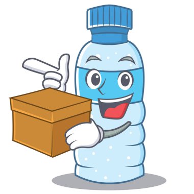 Kutusu şişe karakter karikatür tarzı ile