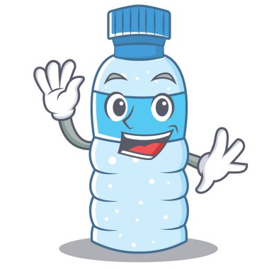 Şişe karakter karikatür tarzı sallayarak