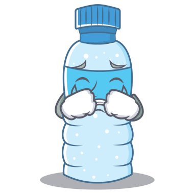 Ağlayan şişe karakter karikatür tarzı