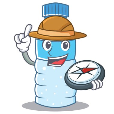 Explorer şişe karakter karikatür tarzı