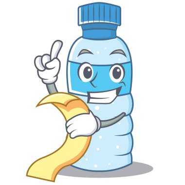 Menü şişe karakter karikatür tarzı ile