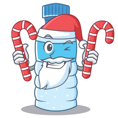 Santa şeker şişe karakter karikatür tarzı ile