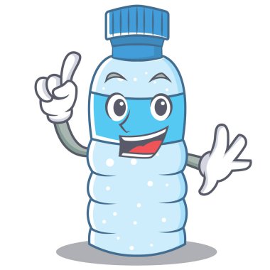 Parmak şişe karakter karikatür tarzı