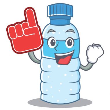 Köpük parmak şişe karakter karikatür tarzı