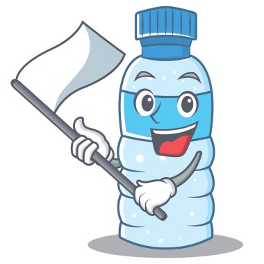 Bayrak şişe karakter karikatür tarzı ile