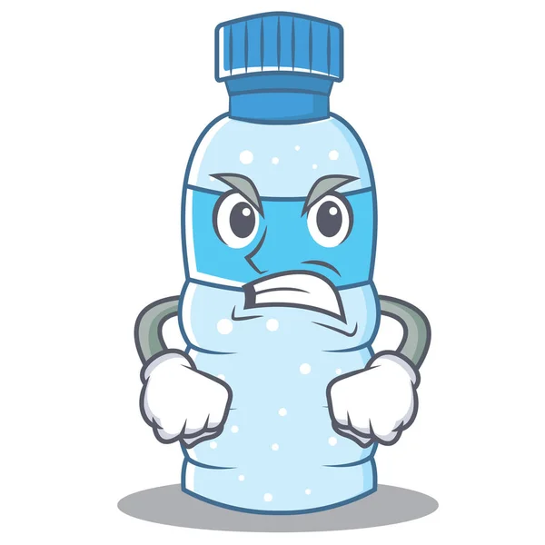 Wütend Flasche Charakter Cartoon-Stil — Stockvektor