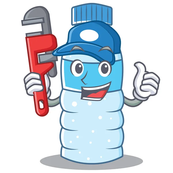 水管工瓶人物卡通风格 — 图库矢量图片