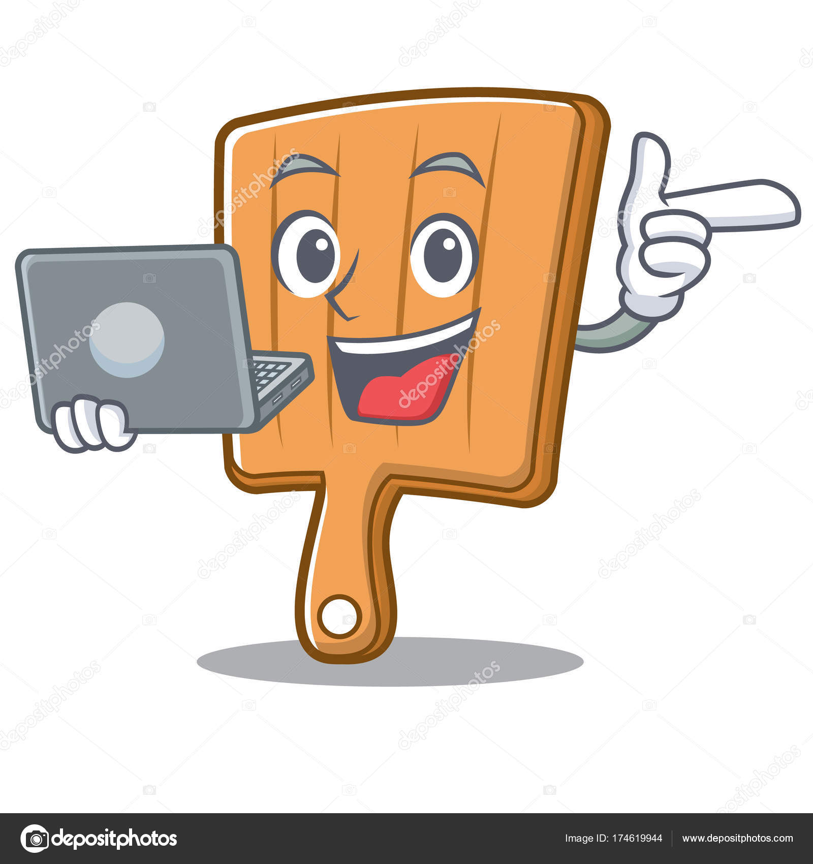 ノート パソコン キッチン ボード文字漫画と ストックベクター C Kongvector