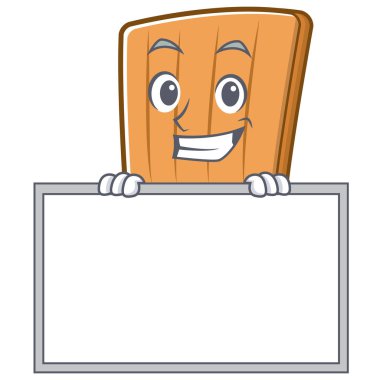 Tahta mutfak kurulu karakter karikatür ile sırıtarak