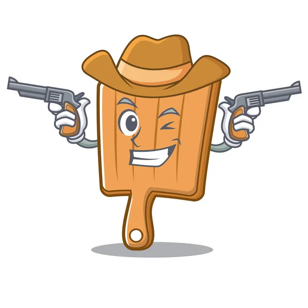 Cowboy cucina bordo personaggio cartone animato — Vettoriale Stock