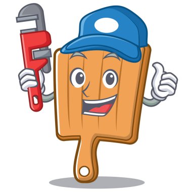 Tesisatçı mutfak kurulu karakter karikatür