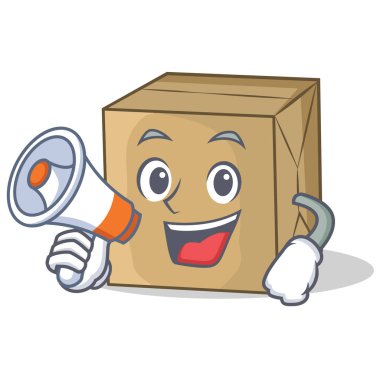 Megafon karton karakter karakter koleksiyonu ile