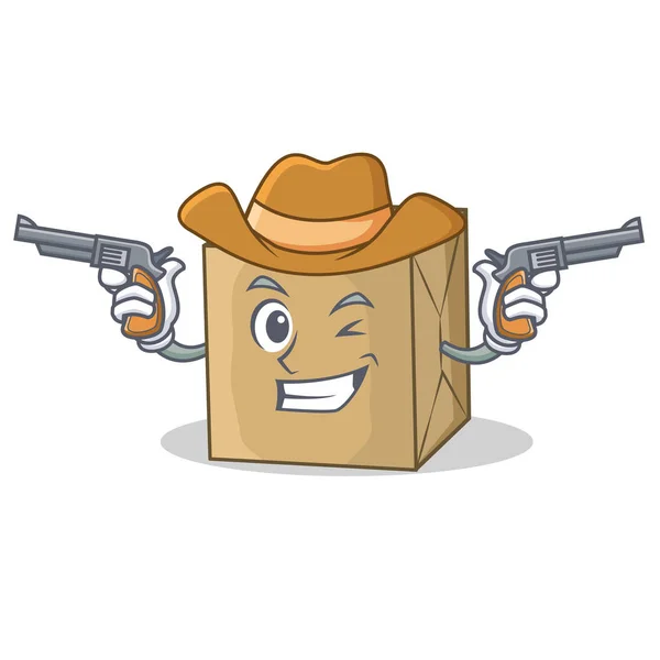 Cowboy coleção personagem de papelão — Vetor de Stock