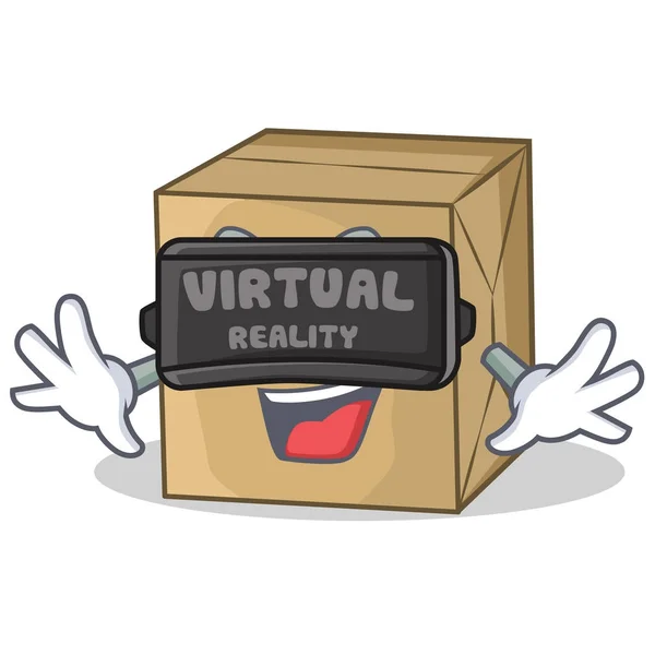 Avec la collection de personnages en carton de réalité virtuelle — Image vectorielle