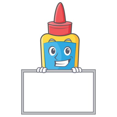 Yönetim Kurulu tutkal şişesi karakter karikatür ile sırıtarak