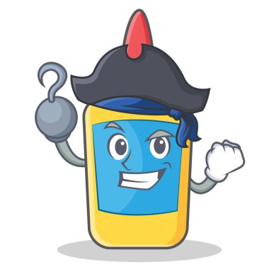 Korsan tutkal şişesi karakter karikatür