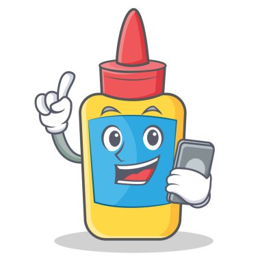 Telefon tutkal şişesi karakter karikatür ile