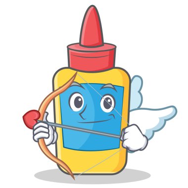 Aşk tanrısı tutkal şişesi karakter karikatür