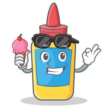 Dondurma tutkal şişesi karakter karikatür ile