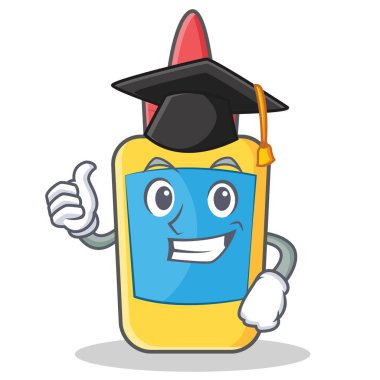 Mezuniyet tutkal şişesi karakter karikatür