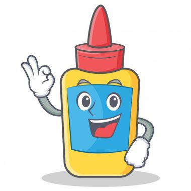 Tamam tutkal şişesi karakter karikatür