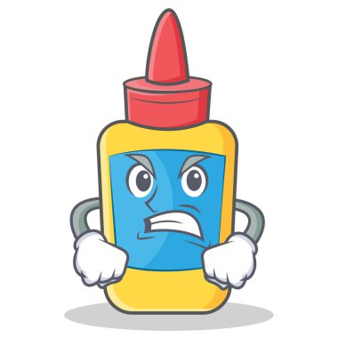 Kızgın tutkal şişesi karakter karikatür