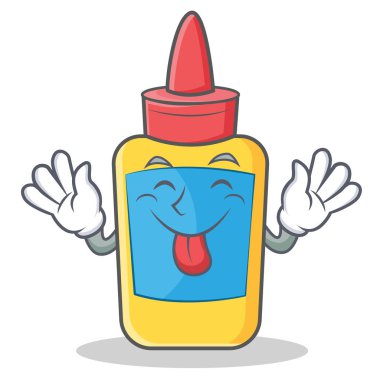 Tutkal şişesi karakter karikatür dil