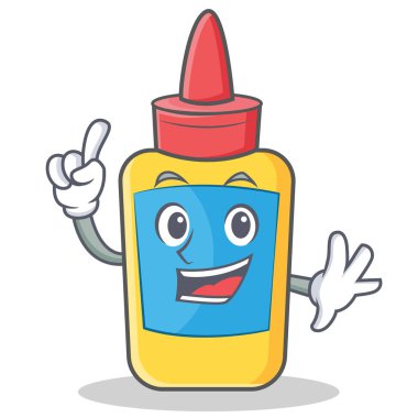 Parmak tutkal şişesi karakter karikatür