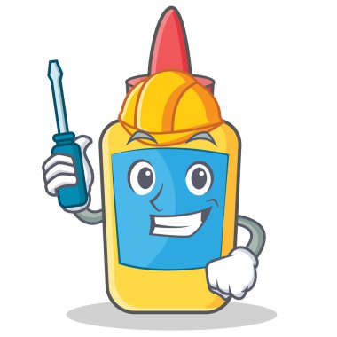 Otomotiv tutkal şişesi karakter karikatür