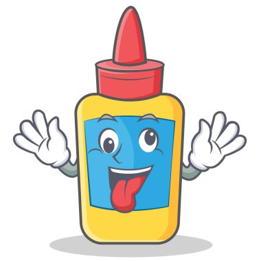 Deli tutkal şişesi karakter karikatür