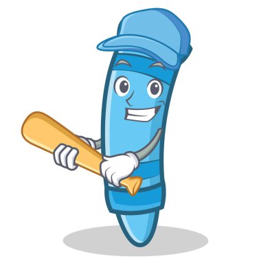 Oyun beysbol mum boya karakter karikatür tarzı