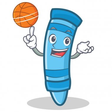 Basketbol mum boya karakter karikatür tarzı ile