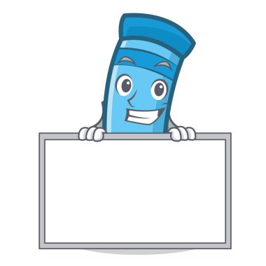 Pano tebeşir karakter karikatür tarzı ile sırıtarak