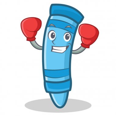 Boks mum boya karakter karikatür tarzı