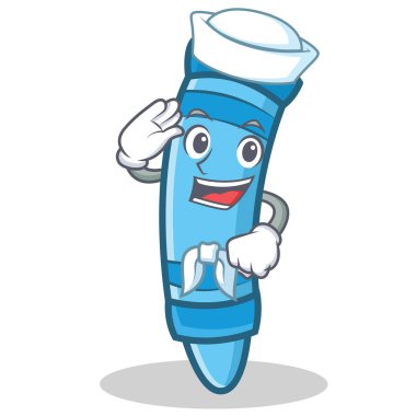 Denizci mum boya karakter karikatür tarzı