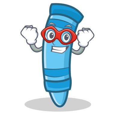 Süper kahraman mum boya karakter karikatür tarzı