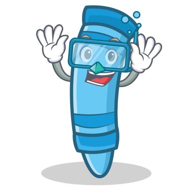 Dalış mum boya karakter karikatür tarzı