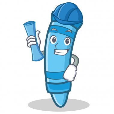 Mimar mum boya karakter karikatür tarzı