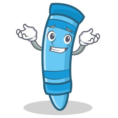 Sırıtan mum boya karakter karikatür tarzı