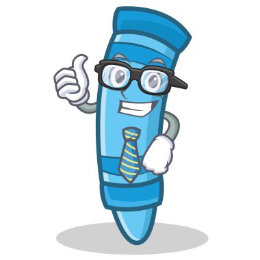 İşadamı mum boya karakter karikatür tarzı