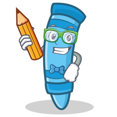 Öğrenci mum boya karakter karikatür tarzı